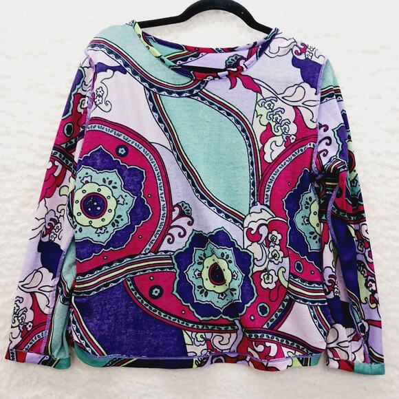 Blouse Size XL Psychedelic Flower Power Dopamine Chic Y2K Festival Whimsycore - Picture 8 of 10
